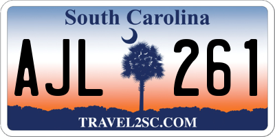 SC license plate AJL261
