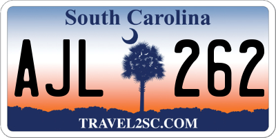 SC license plate AJL262