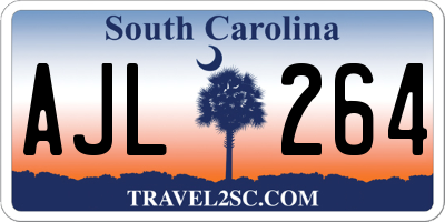 SC license plate AJL264