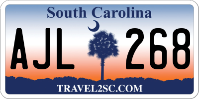 SC license plate AJL268