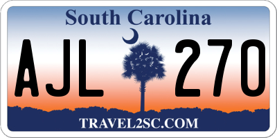 SC license plate AJL270