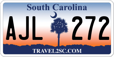 SC license plate AJL272