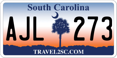 SC license plate AJL273