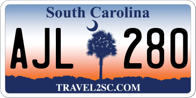 SC license plate AJL280