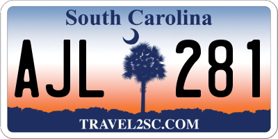 SC license plate AJL281