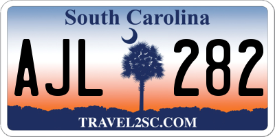 SC license plate AJL282