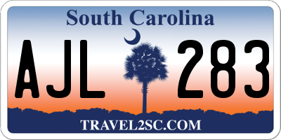 SC license plate AJL283