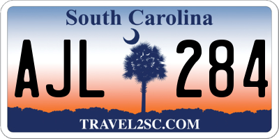 SC license plate AJL284