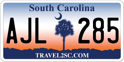 SC license plate AJL285