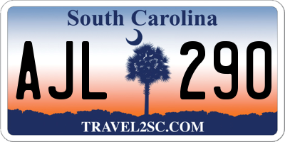 SC license plate AJL290