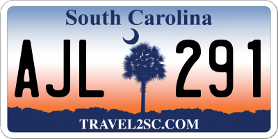 SC license plate AJL291