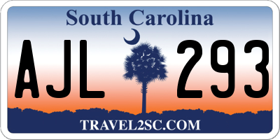 SC license plate AJL293