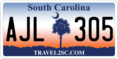 SC license plate AJL305
