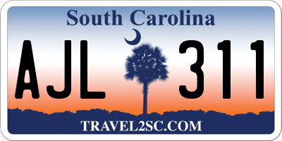SC license plate AJL311