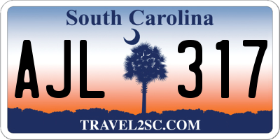 SC license plate AJL317