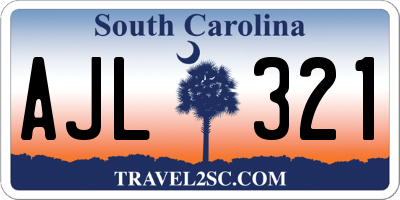 SC license plate AJL321