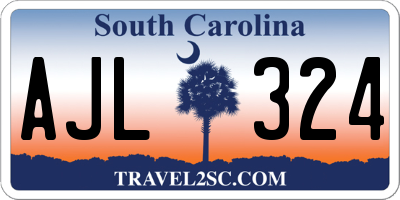 SC license plate AJL324