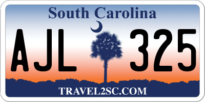 SC license plate AJL325