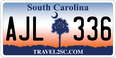 SC license plate AJL336