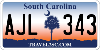 SC license plate AJL343