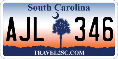 SC license plate AJL346