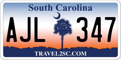 SC license plate AJL347