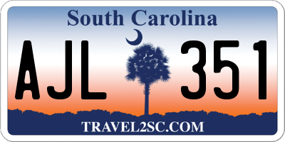 SC license plate AJL351