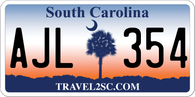 SC license plate AJL354