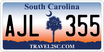 SC license plate AJL355