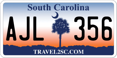 SC license plate AJL356