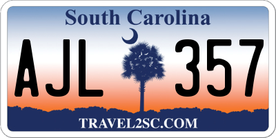 SC license plate AJL357