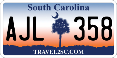 SC license plate AJL358