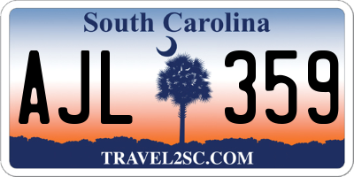 SC license plate AJL359