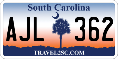 SC license plate AJL362