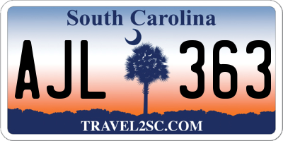 SC license plate AJL363