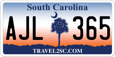 SC license plate AJL365