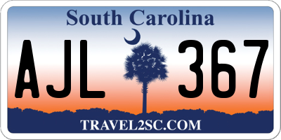 SC license plate AJL367