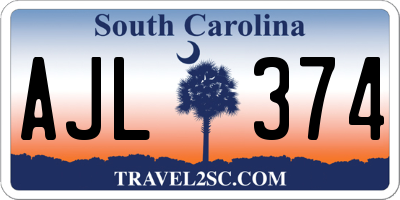SC license plate AJL374
