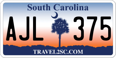 SC license plate AJL375