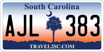 SC license plate AJL383
