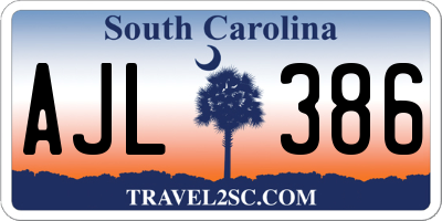 SC license plate AJL386