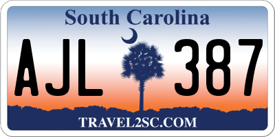 SC license plate AJL387