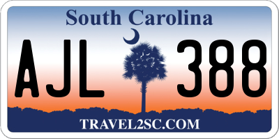 SC license plate AJL388