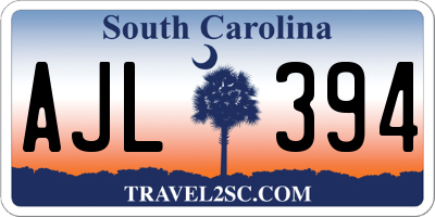 SC license plate AJL394