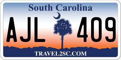 SC license plate AJL409