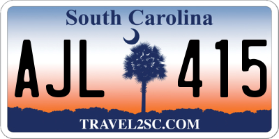 SC license plate AJL415