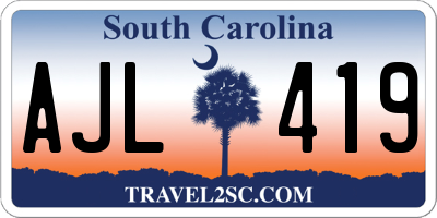 SC license plate AJL419
