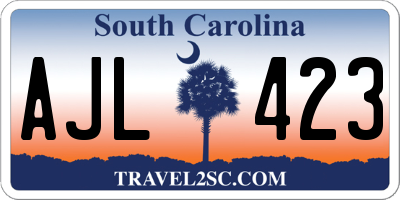 SC license plate AJL423