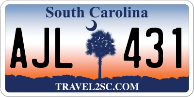SC license plate AJL431