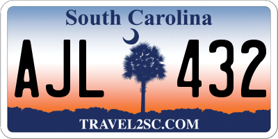 SC license plate AJL432